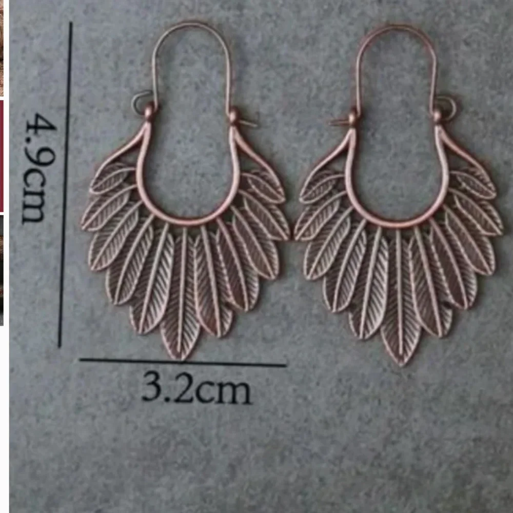 NWT! Bohemian Boho Antiqued Bronze Tone Leaf Pierced Dangle Earrings!